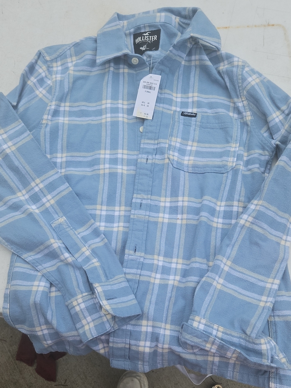 Hollister Womens Blue and White Plaid Button-Down Shirt Nwt